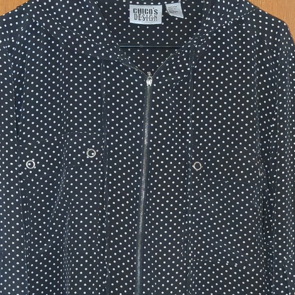 Chico's Design Black and White Silk Jacket